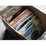 Box of 90+ 50's & 60's 7" singles 60's beat Rock n Roll