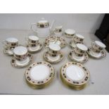 Royal Crown Derby Derby Border pattern A1253 tea service incl tea pot, milk jug, sugar bowl, 14 cups