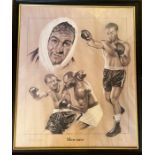 After Robin Elvin A framed & glazed limited boxing artist proof of 'Marciano"' by Robin Elvin,