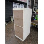 painted wooden filing cabinet H132cm W52cm D65cm approx