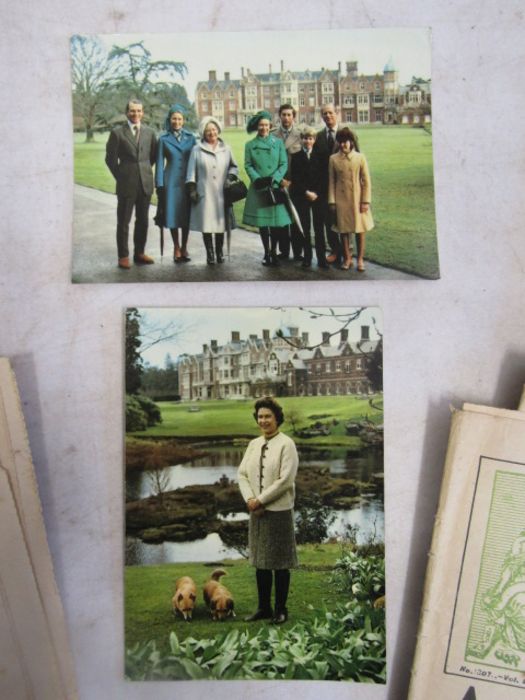Royal ephemera QEII at Sandringham postcards, commemorative papers, 3 plates and Diana stamps - Image 2 of 7