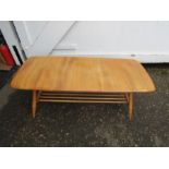 Retro Ercol style coffee table 37cm Top 46cm x 104cm approx