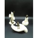 3 Minton cream and bronze figurines to include Spellbound MS2, Tom Thumb MS52 and Meadowsweet