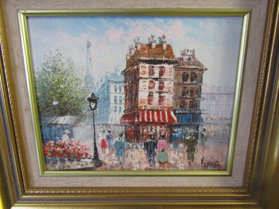 5 Parisian oil on canvas signed Burney in matching gilt frames 39x34cm - Image 2 of 6