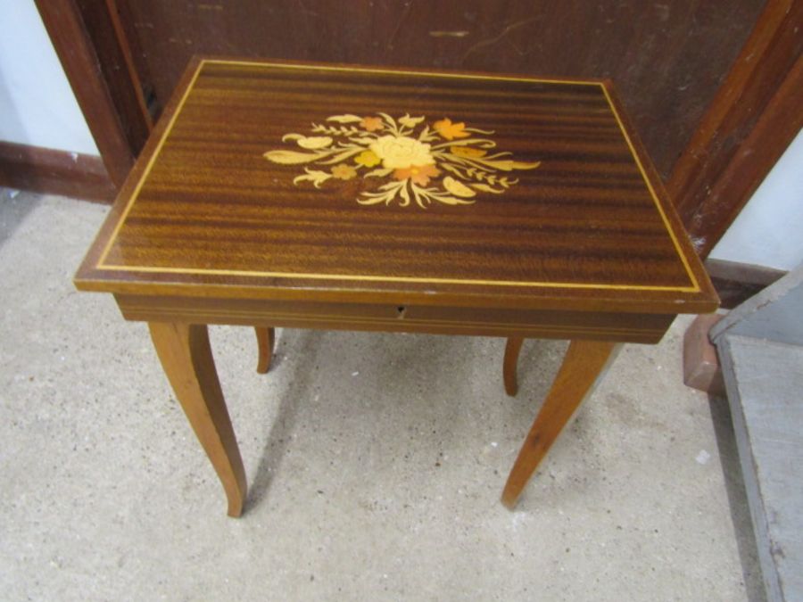 Inlaid musical sewing table