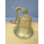 Brass bell marked 1888 H20cm approx (no fixing nuts as seen in picture)