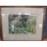 'Morning Sun' watercolour by Norman Glason (unsigned)  somewhere in Somerset 50x42cm framed and