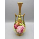Royal Worcester hand painted vase 22cmH  has been repaired