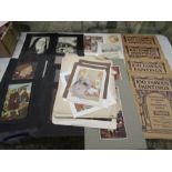 A scrap book of prints, etchings, pictures etc along with 4 copies of '100 famous paintings' and 2