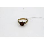 gold ring with a claw set round citrine size P