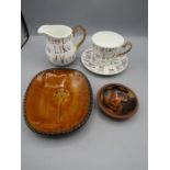 Chawton pottery dishes and Shakespeare cup saucer and jug