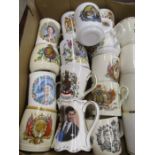 Royal commemorative mugs and beakers 2 trays of