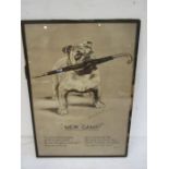 Lucy Dawson 'Mein Gamp' war time print of Bulldog with an umbrella with a verse by Allan Junior (