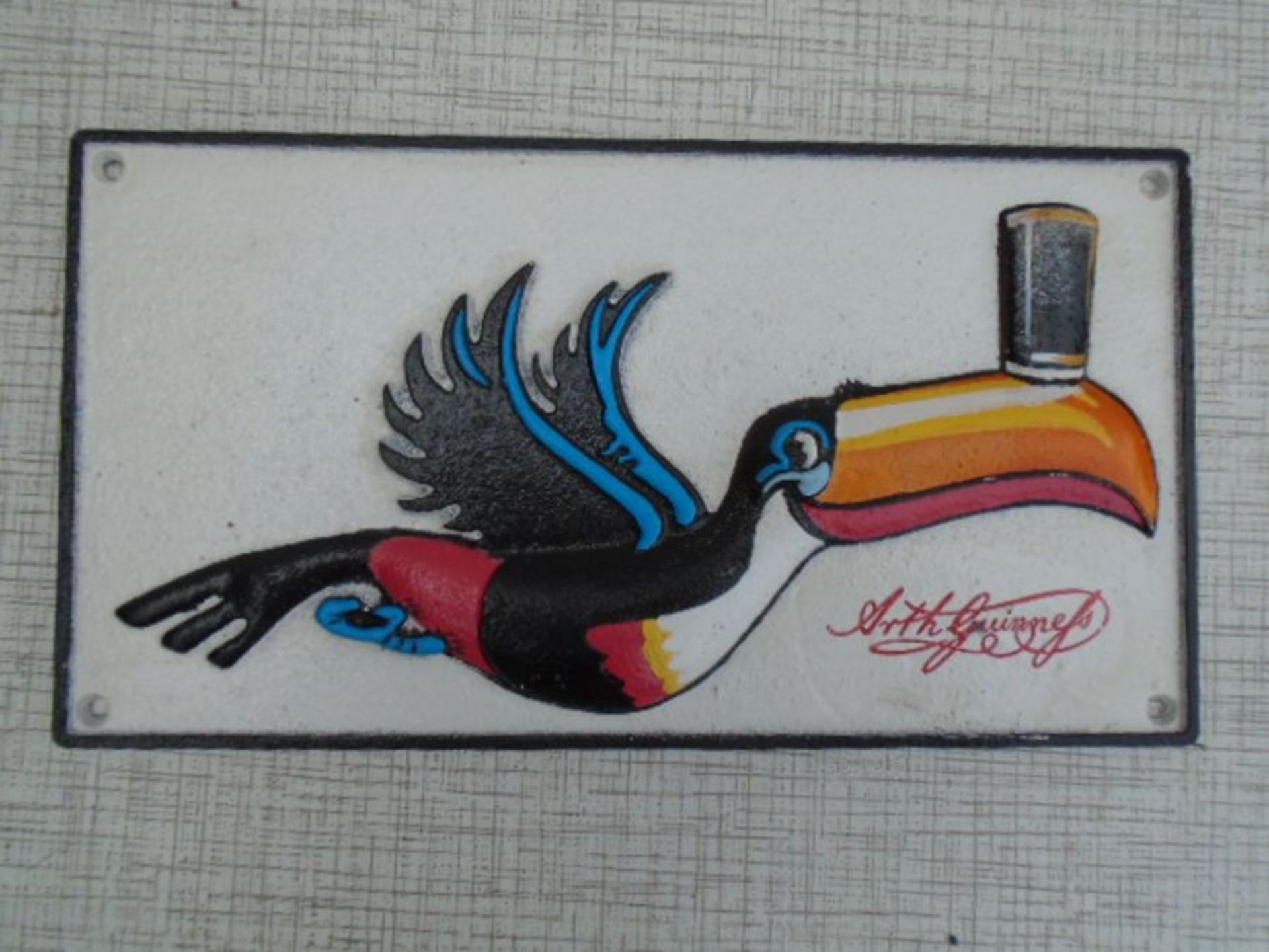 Flying toucan plaque
