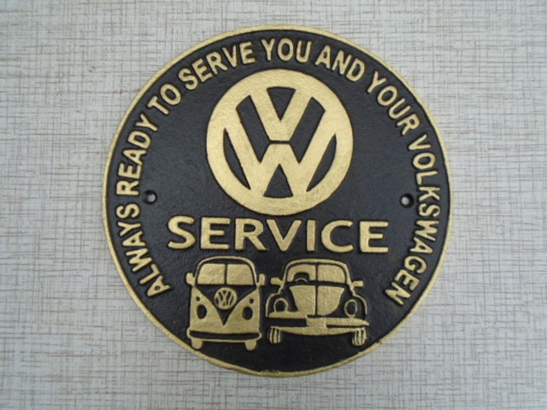 VW service plaque