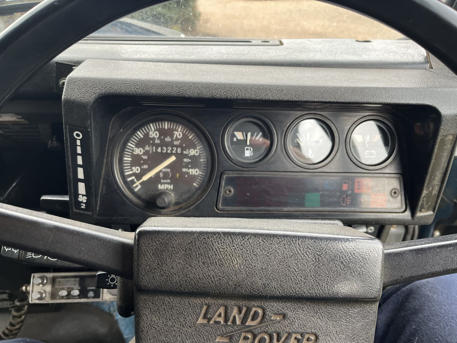 1992 Land Rover Defender, SWB pickup, blue complete with spare wheels and a heavy duty winch in - Image 10 of 12