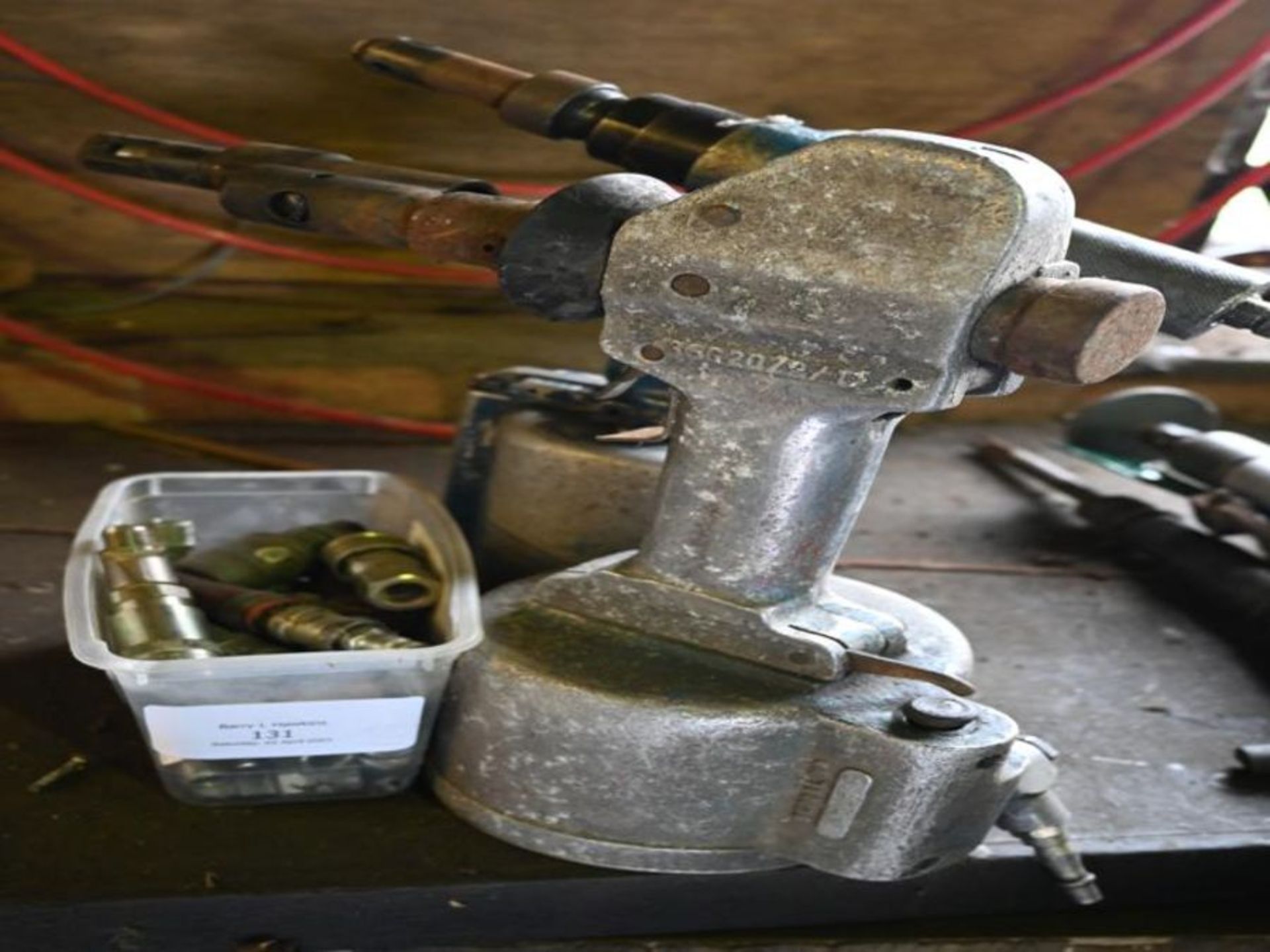 2 Air line rivet guns with a box of connectors