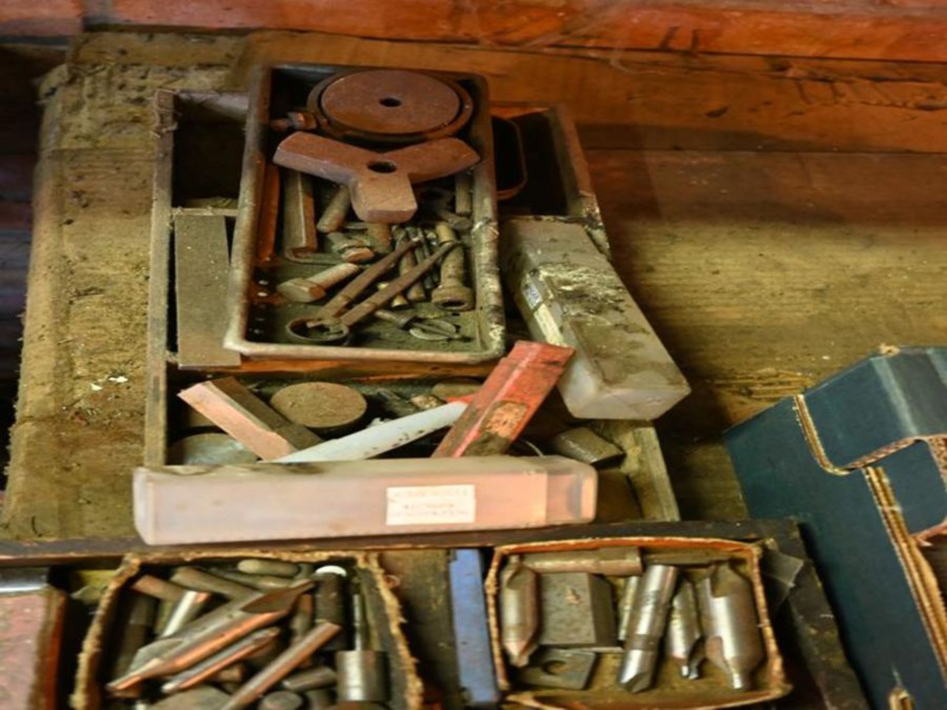 2 small wooden trays of various lathe bits - Image 2 of 2