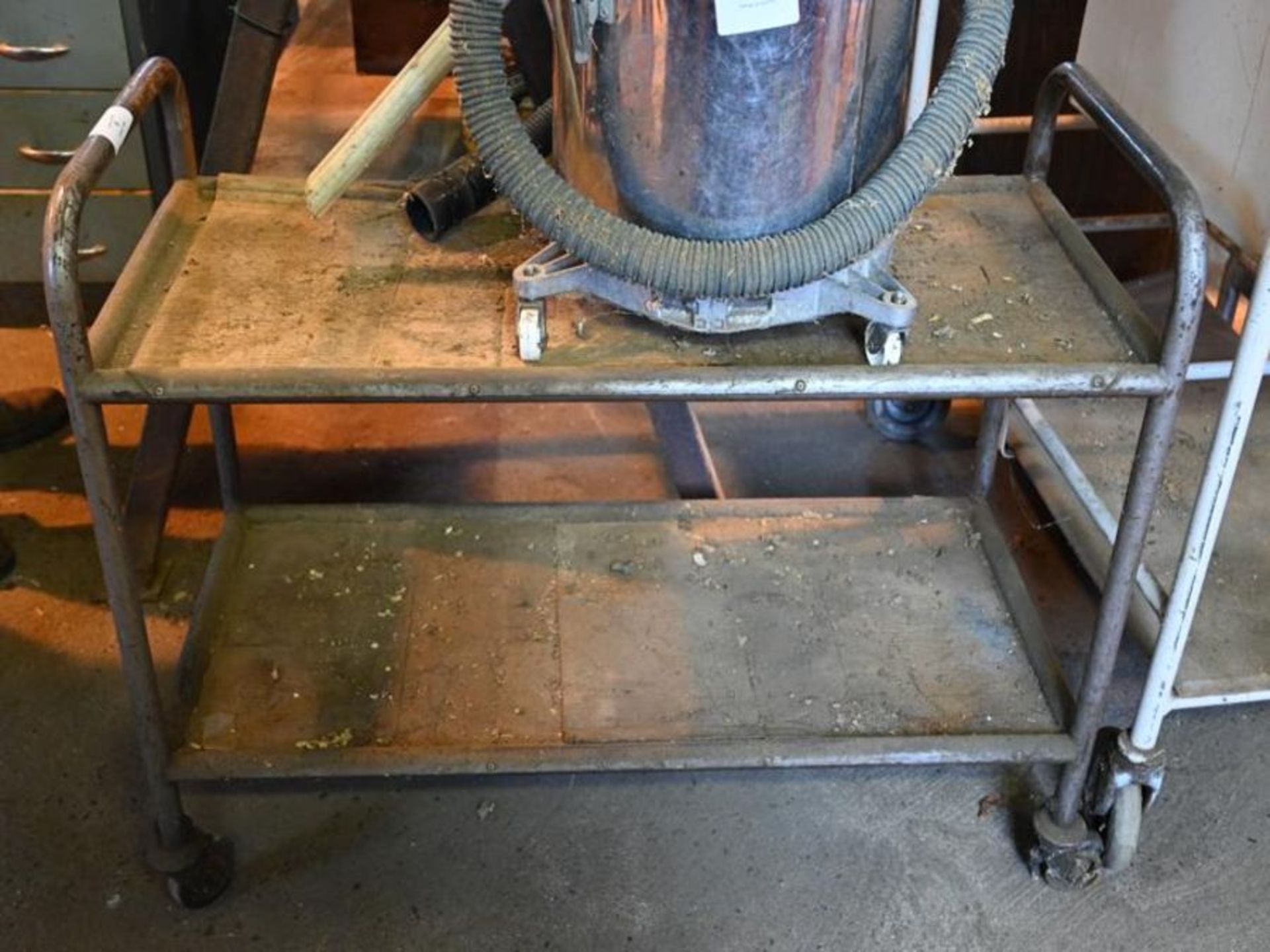 Small metal workshop trolley