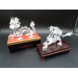 Swarovski crystal annual edition 1997 'Fabulous Creatures- the dragon' with stand together with