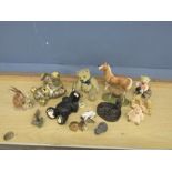 Figurines to include bears, pigs and horses etc