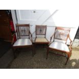 3 Edwardian chairs