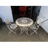 Metal mosaic garden bistro set