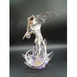 Franklin Mint Silver and Gold coloured Dragon Statue Guardian Of Treasure by artist Michael Whelan
