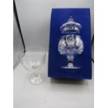 Royal Brierley Crystal lidded glass commemorating the wedding of Prince Charles along with a large