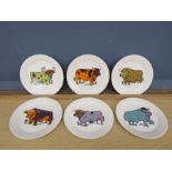 Set of 6 Beefeater plates