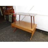 2 coffee tables, one with extendable sides and one with formica top