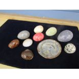 Onyx and marble eggs etc