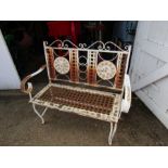 Metal mosaic garden bench