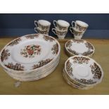 Colclough part dinner set comprising 6 cups, saucers, side plates and 10 dinner plates