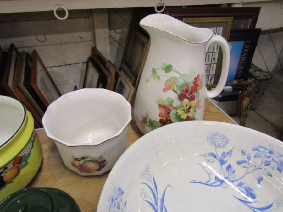 Large bowl, jug, plant pots and teapot etc - Image 2 of 5