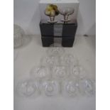 10 Stuart crystal fruit bowls and 3 Dartington boxed pairs of sundae glasses