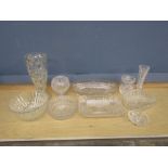 Quality cut glass bowl and serving dishes etc