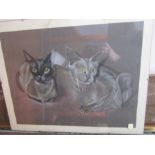 D. Davis pastel of cats