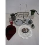 collectors lot- a fez hat, juicer, tankard etc