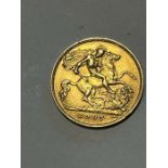 1907 EDWARD VII GOLD HALF SOVEREIGN the reverse of St. George and the Dragon, 3.96grams