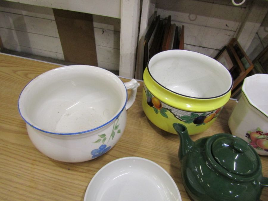 Large bowl, jug, plant pots and teapot etc - Image 4 of 5
