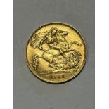 George V gold half sovereign, 1911, 4grams