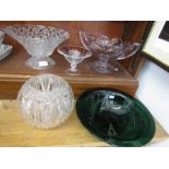 Various glass vases and bowl
