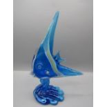 Murano glass fish 27cm blue