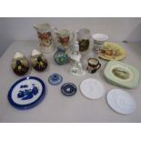 Various china inc Jasperware, vintage plates etc