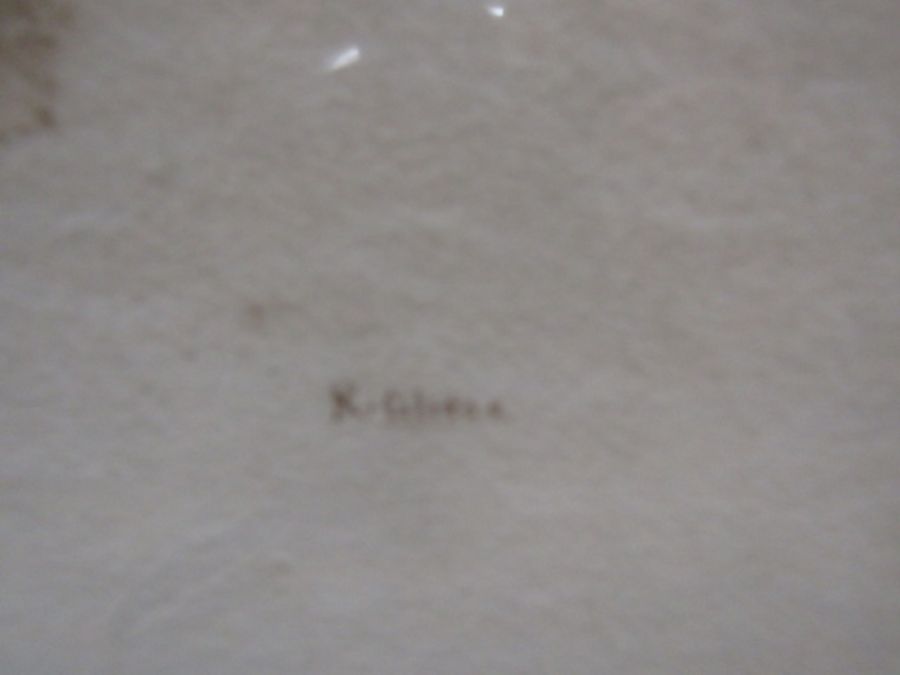 Watercolour Indian scene circa 1930s signed K. Gliese50x35cm - Image 2 of 2