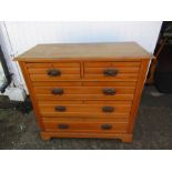 2 Short over 3 long chest of drawers with ornate iron handles H102cm W107cm D49cm approx