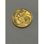 1911 George V half gold sovereign, 4g