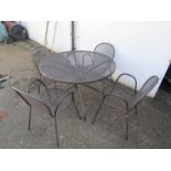 Metal garden table and 4 chairs