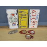 Canadian number plates and BSA badges etc